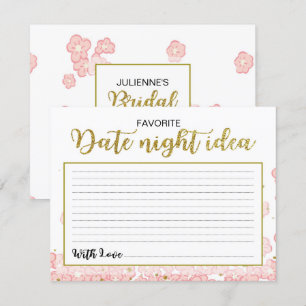 Convites Ideias Noturnas de Data Floral Dourado e rosa