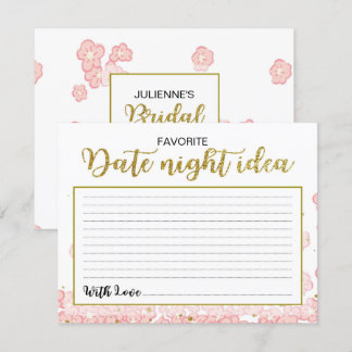 Convites Ideias Noturnas de Data | Floral Dourado e rosa