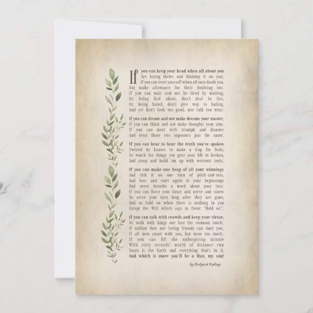 Convites IF, poema inspirado de Rudyard Kipling (Frente)