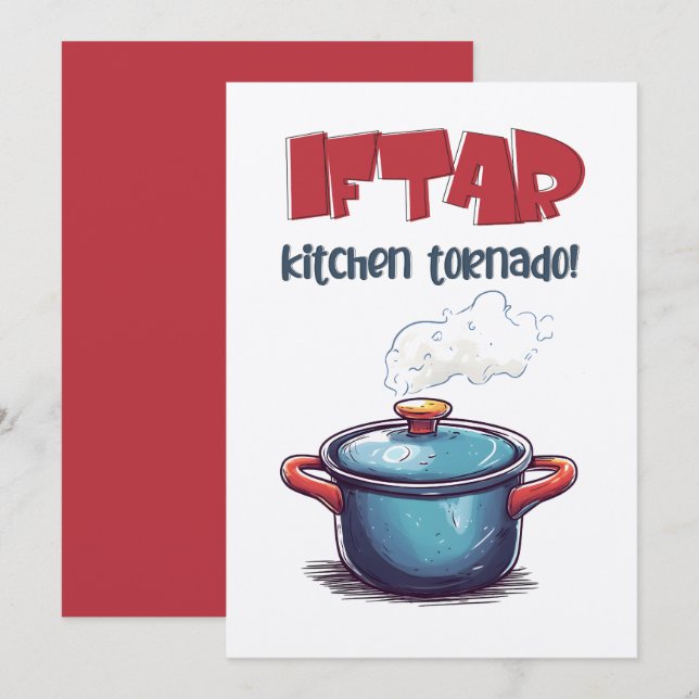 Convites Iftar Cozinha Tornado do Ramadão - Misturando Magi (Frente/Verso)