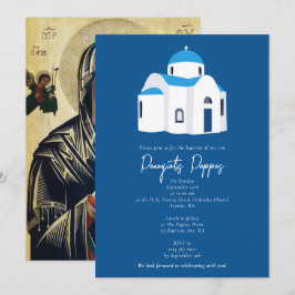 Convites Igreja Azul de Domo da Ilha Grega - Natal