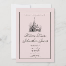 Convites Igreja Beije Capela Casamento Minimalista Elegante