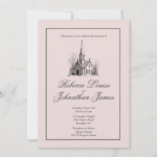 Convites Igreja Beije Capela Casamento Minimalista Elegante
