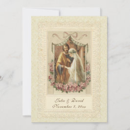 Convites Igreja Casamento vintage Católica/Recepção