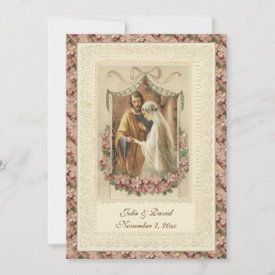 Convites Igreja Casamento vintage Católica/Recepção