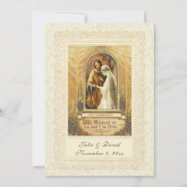 Convites Igreja Casamento vintage Católica/Recepção