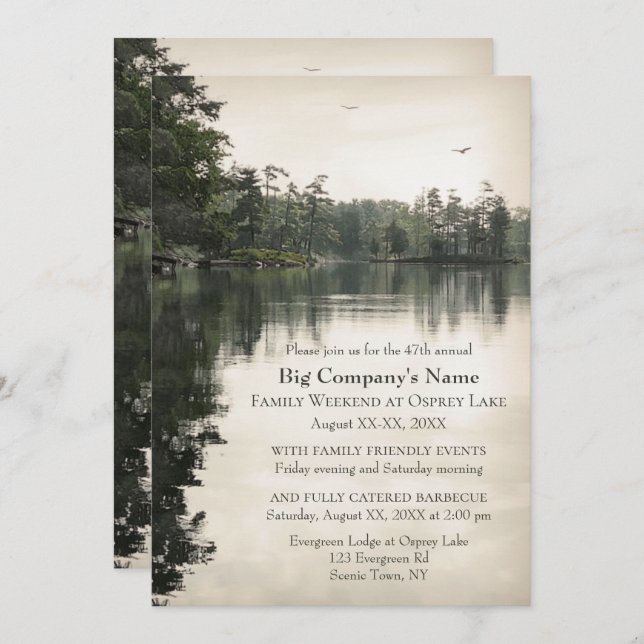 Convites Igreja de Negócios Retreat Family Jamboree em um l (Frente/Verso)