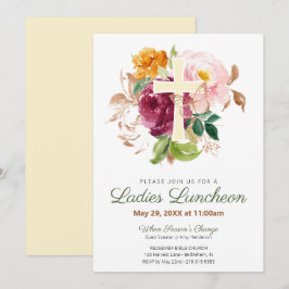 Convites Igreja Floral Cor-de-Rosa Meninas Luncheon