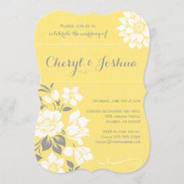 Convites Ii-Amarelo floral elegante