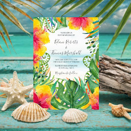 Convites Ilha Breeze | Casamento com Aquarelas de Praia Tro
