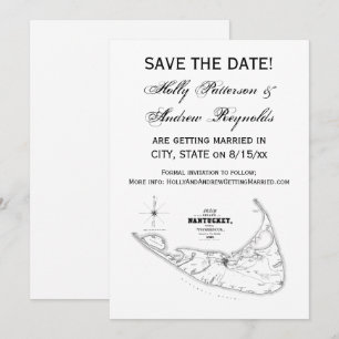 Convites Ilha Nantucket MA Mapa Antigo Preto