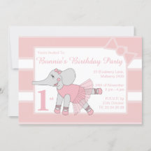 Illusima Ballerina Elefante Bebê Rosa Aniversário