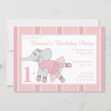 Illusima Ballerina Elephant Rosa claro Aniversário