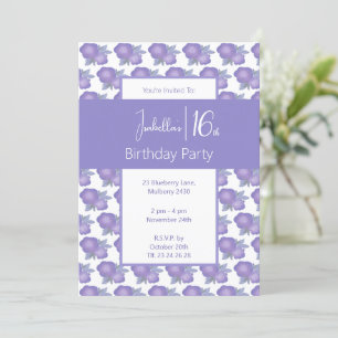 Convites Illusima Watercolor Floral Sweet 16º Aniversário