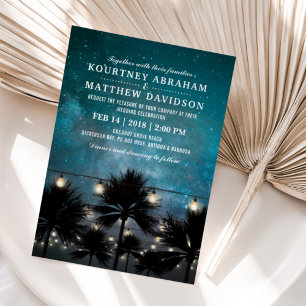 Convites Iluminação de Corda de Palmeira Tropical de Praia 