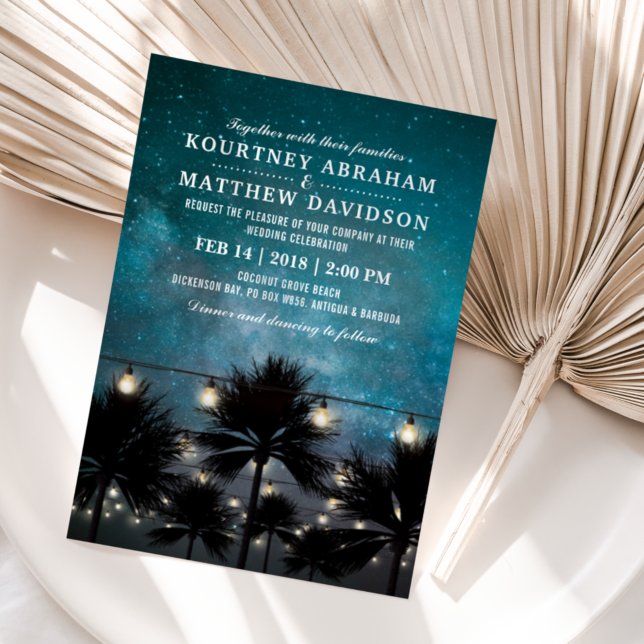 Convites Iluminação de Corda de Palmeira Tropical de Praia  (Criador carregado)