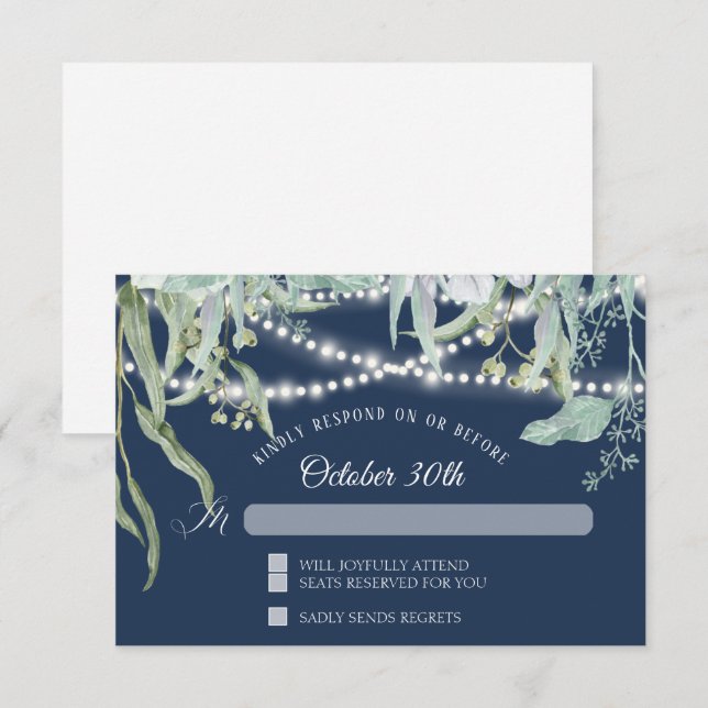 Convites Iluminação de Natal de Eucalipto de Adega Moderna  (Frente/Verso)