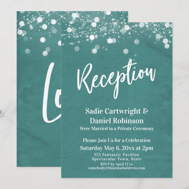 Convites Iluminação Texturizada para Recepção de Casamento  (Frente/Verso)
