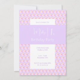 Convites ilusima Cupcake arco-íris Partido primeiro anivers