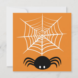 Convites Ilustração Assustadora de Aranha de Halloween