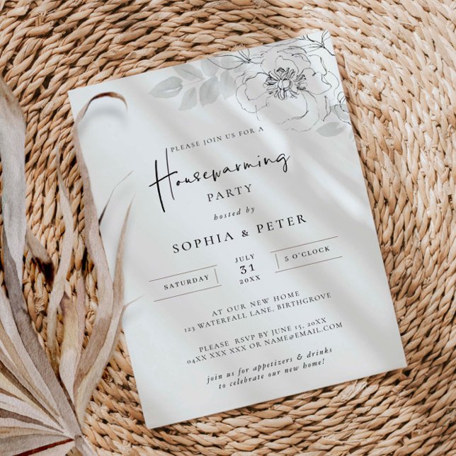 Convites Ilustração Botânica Aquecimento da Casa (Criador carregado)