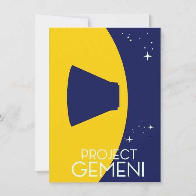 Convites ilustração da arte espacial do Projeto Gemini (Verso)
