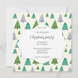 Convites Ilustração da Árvore de Aquarela do Partido Natal