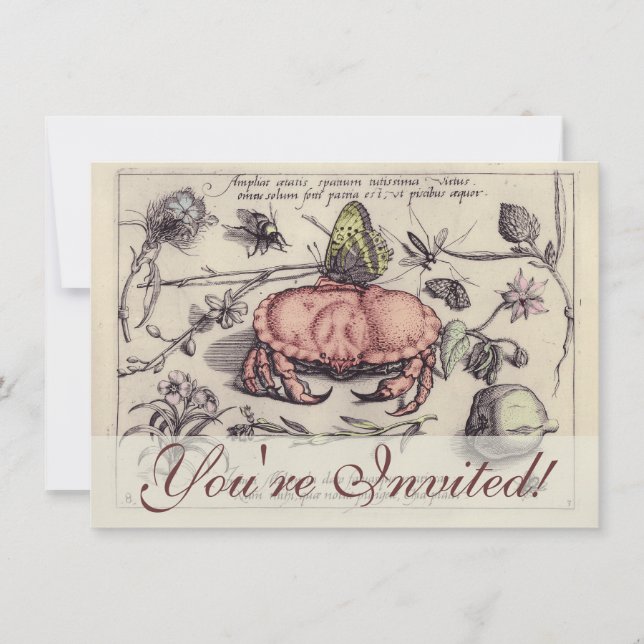 Convites Ilustração da Flor Botânica do Caranguejo (Frente)