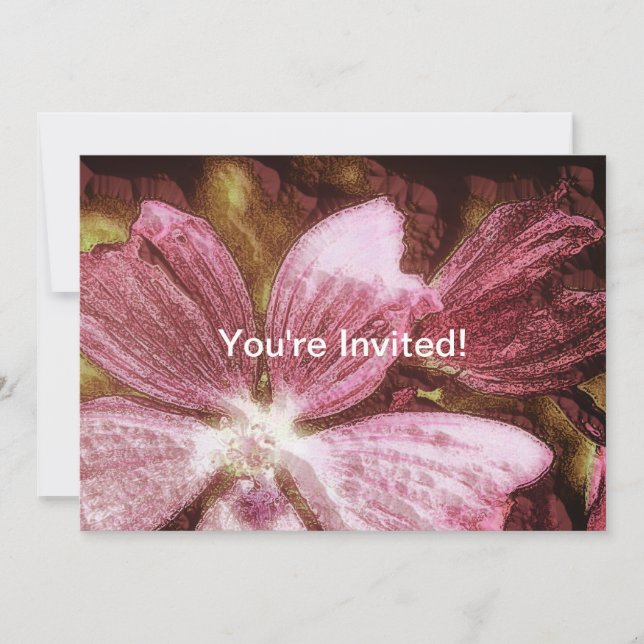 Convites Ilustração da Flor Vermelha (Frente)