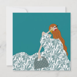 Convites Ilustração da Moda do Partido do Jardim Floral Fem