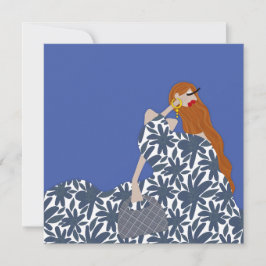 Convites Ilustração da Moda do Partido do Jardim Floral Fem