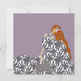 Convites Ilustração da Moda do Partido do Jardim Floral Fem