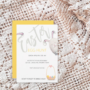 Convites Ilustração de Aquarela de Caça de Ovos em Páscoa