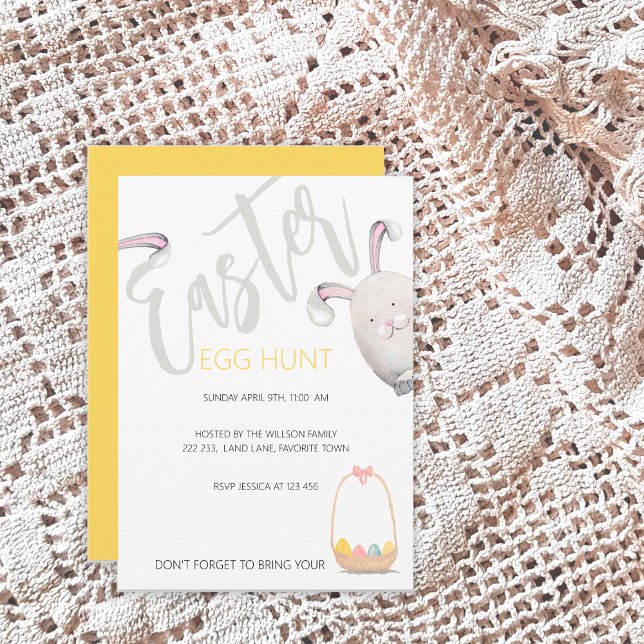 Convites Ilustração de Aquarela de Caça de Ovos em Páscoa (Criador carregado)