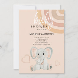 Convites Ilustração de Aquarela de Elefante de Escamudo Cor