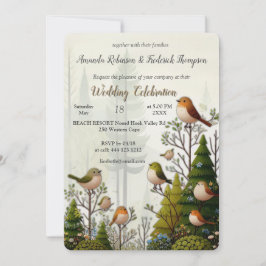 Convites Ilustração de arte de aves simplistas do estilo mo