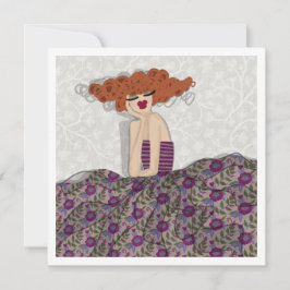 Convites Ilustração de Arte de Moda Floral de Fada Menina C