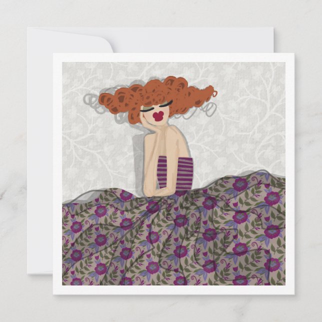 Convites Ilustração de Arte de Moda Floral de Fada Menina C (Frente)