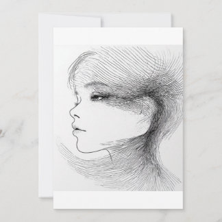 Convites Ilustração de arte em linha contínua de um rosto h