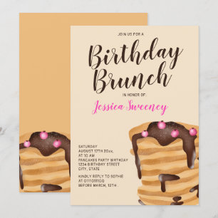 Convites Ilustração de brunch de aniversário de panquecas m