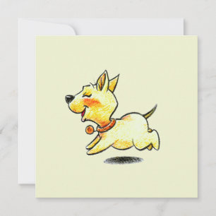 Convites Ilustração de Cachorro Correndo Fofo para Amantes