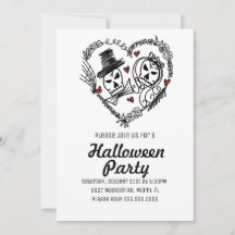 Ilustração de Casais de Esqueletos para Festa de H