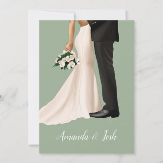 Convites Ilustração de Casamento com ilustração desenhada à