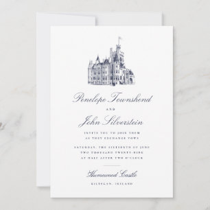 Convites Ilustração de Casamento com Letra de Castelo Vinta