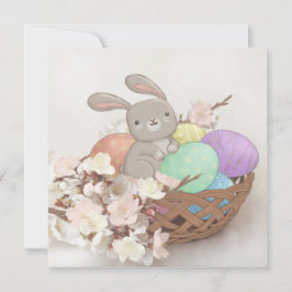 Convites Ilustração de Coelhinho de Páscoa, Ovos de Páscoa
