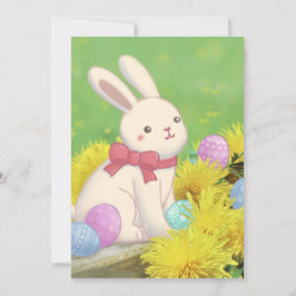 Convites Ilustração de Coelhinho de Páscoa, Ovos de Páscoa
