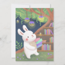 Ilustração de Coelho Fã de Livros Fofa
