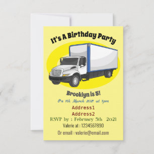 Convites Ilustração de desenho animado de caminhão