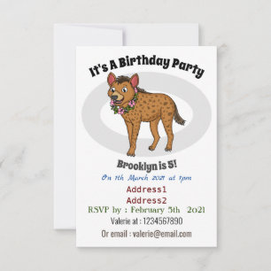 Convites Ilustração de desenho animado de Hyena e flores