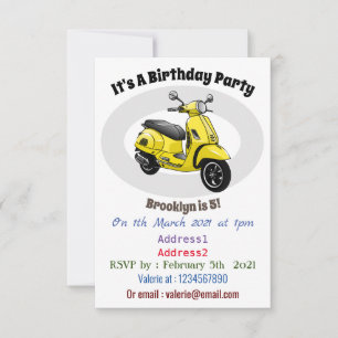 Convites Ilustração de desenho animado de motocicleta